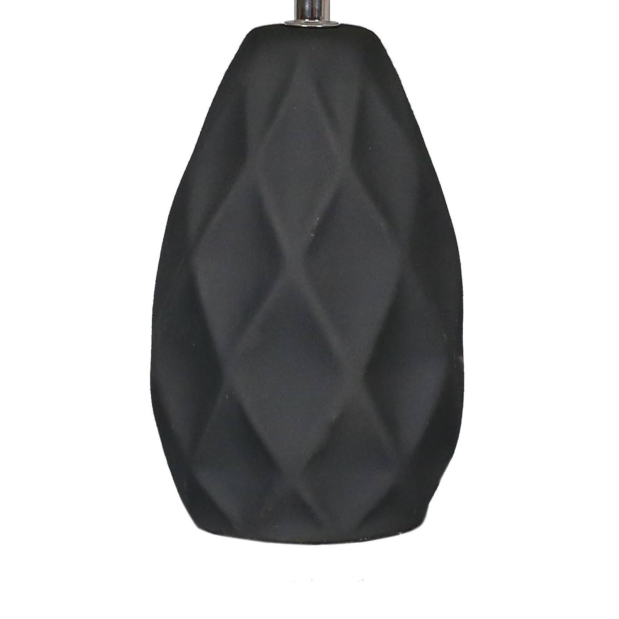 14.5" Gray Ceramic Table Lamp with White Fabric Shade by Ashland®